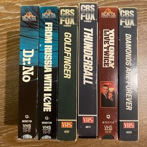 Sean Connery 007 James Bond VHS Collection Lot (6 Films)